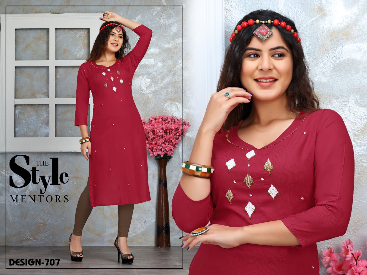 Flory Ethnic Wear Designer Rayon Embroidery Kurti Collection